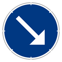 D2 N3 Vägmärke plast Påbjuden körbana UNIVERSAL